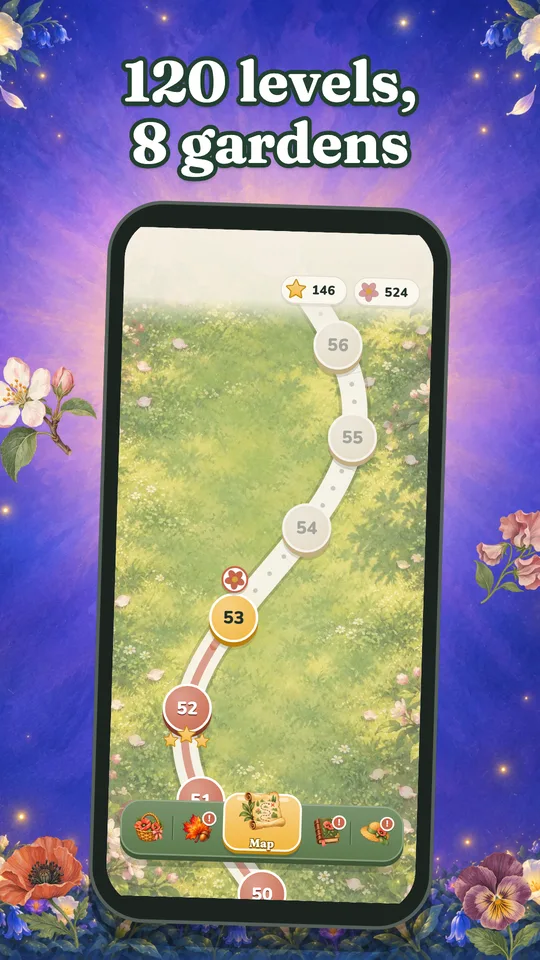 120 levels across 8 gardens